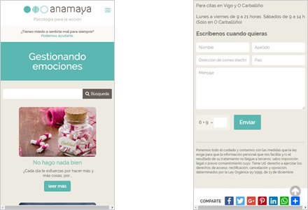 Adaptación Responsive, Wordpress Responsive Anamaya Psicología