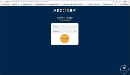 Login, Web APP Responsive ARCONSA