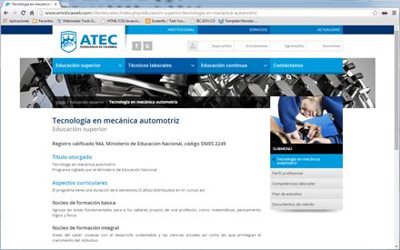 Interfaz Tecnología (1), Web Joomla ATEC