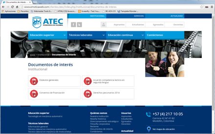 Documentos de interés, Web Joomla ATEC