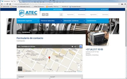 Contacto, Web Joomla ATEC
