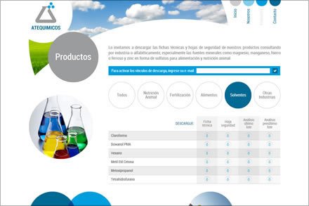 Productos, Sitio web Atequímicos