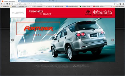 Home (3), Web App Simulador Toyota Autoamérica