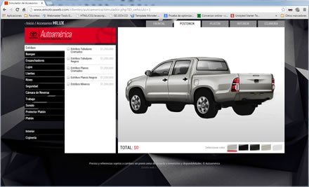 Simulador (posterior), Web App Simulador Toyota Autoamérica