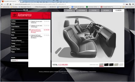 Simulador (cojinería), Web App Simulador Toyota Autoamérica