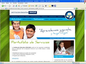 Servicios, Web Colegio Avanzar