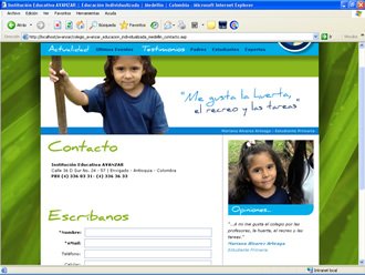 Contacto, Web Colegio Avanzar