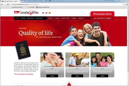 Home, Sitio web Canada Life Visa
