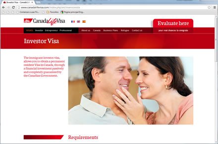 Visa inversionistas, Sitio web Canada Life Visa