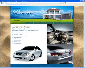 Alquiler de Carro, Web Casa Cartagena