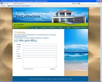 Contacto, Web Casa Cartagena