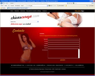 Contacto, Web Chicas Cereza