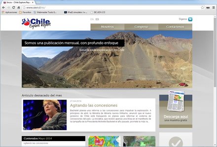 Home, Sitio web Joomla Chile Explore Report