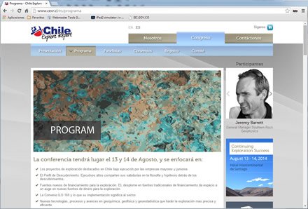 Congreso Agenda, Sitio web Joomla Chile Explore Report