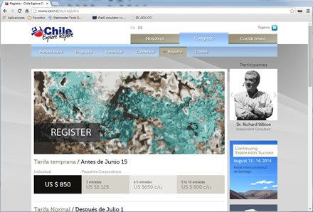 Congreso Registro, Sitio web Joomla Chile Explore Report