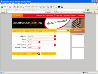 Criterios de Busqueda, Web Clasificados.com.co