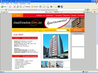 Detalle de clasificado, Web Clasificados.com.co