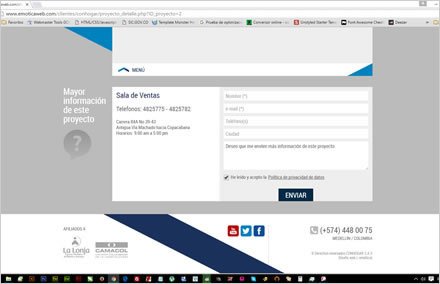 Contacto proyecto, Web responsive Conhogar