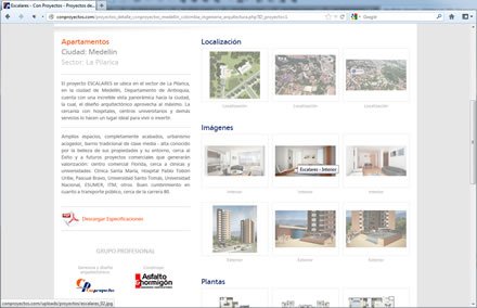 Detalle de proyecto (scroll), Sitio web ConProyectos