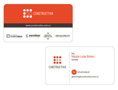 Tarjetas, Diseño de logo Constructiva