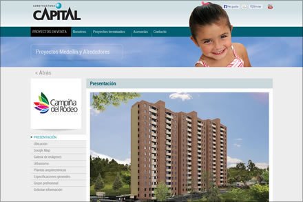 Proyecto detalle, Sitio web Constructora Capital
