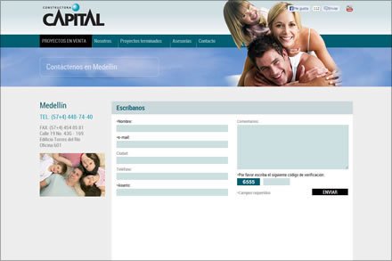 Contacto, Sitio web Constructora Capital