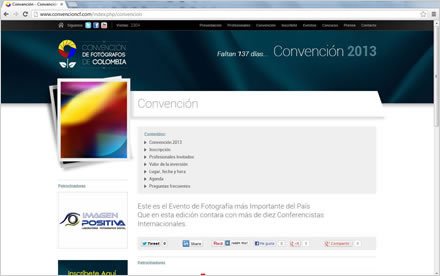 Convención, Sitio web Joomla Convención de Fotógrafos de Colombia