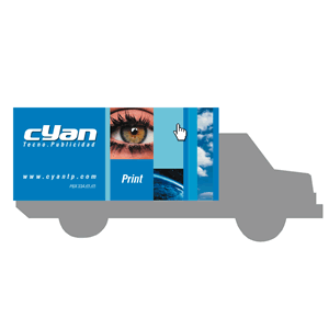 Vehículo de Transporte, Identidad Visual Cyan Tecno-Publicidad