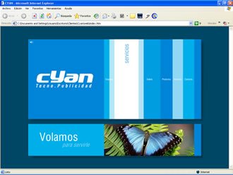 Home (menusFlash), Web Cyan Tecno-Publicidad