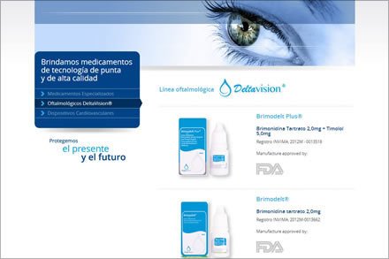 Productos, Sitio web Laboratorios Delta