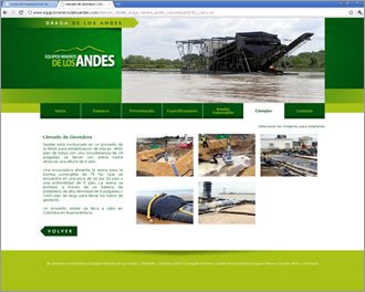 Detalle ejemplo, Web Draga de los Andes