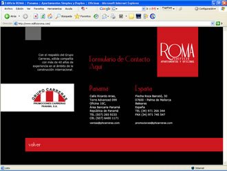 Contacto, Web Edificio Roma