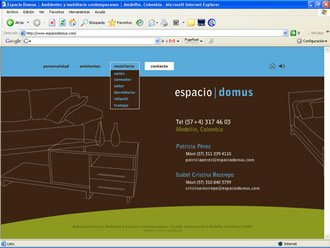 Contacto, Web Espacio Domus