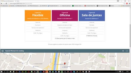 Tarifas (scroll), Sitio web responsive Especial Oficinas