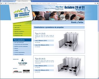 Tipos de stands, Web Expoinmobiliaria 2010