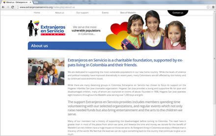 About us, Sitio web Joomla Extranjeros en Servicio