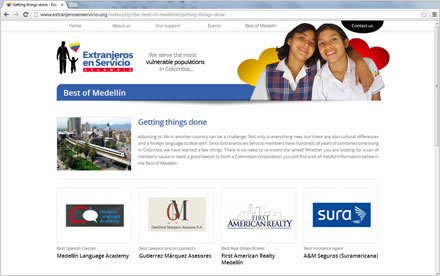 Best of Medellín - Getting things done, Sitio web Joomla Extranjeros en Servicio