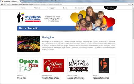 Best of Medellín - Having fun, Sitio web Joomla Extranjeros en Servicio