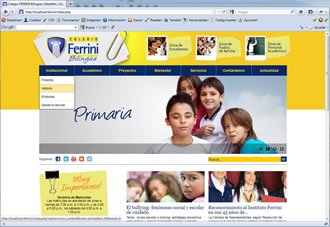 Home (menu), Web CMS Joomla Colegio Ferrini