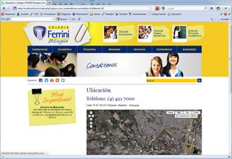 Locación, Web CMS Joomla Colegio Ferrini