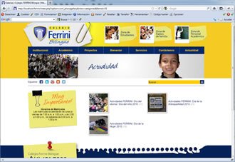 Galerías, Web CMS Joomla Colegio Ferrini