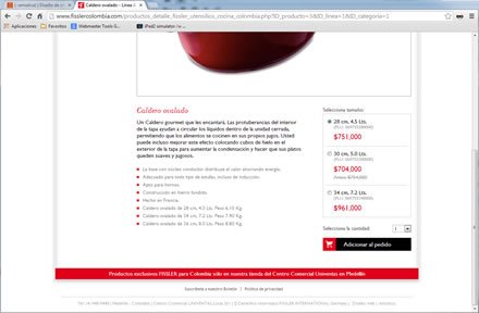 Detalle de producto (scroll), e-store Responsive Fissler Colombia