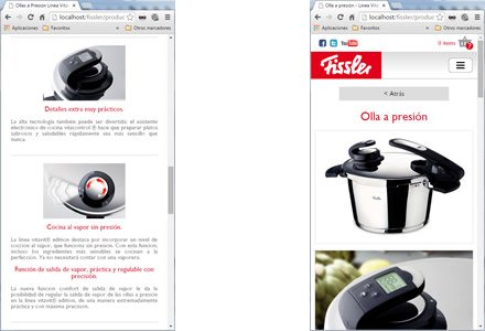 Responsive web, e-store Responsive Fissler Colombia