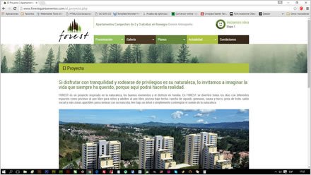 Presentación, Sitio web responsive Forest (Lorca)
