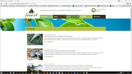 Noticias de interés, Sitio web responsive Forest (Lorca)