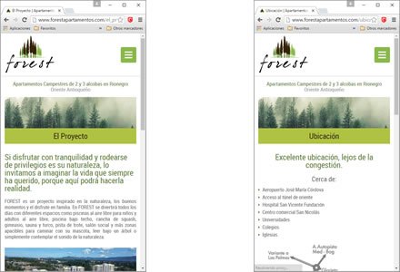 Adaptación Responsive, Sitio web responsive Forest (Lorca)