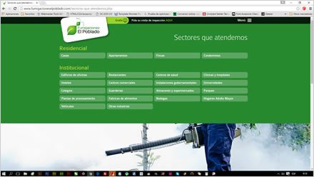 Sectores, Sitio web responsive Fumigaciones El Poblado