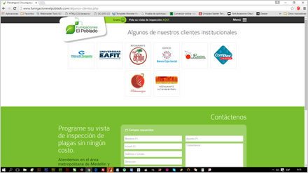 Clientes institucionales, Sitio web responsive Fumigaciones El Poblado