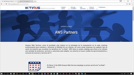 Amazon Web Services Partners, Web HTML5 responsive IKTINUS