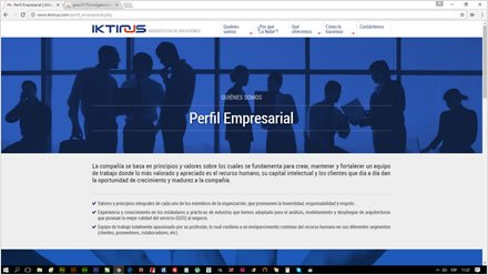 Perfil empresarial, Web HTML5 responsive IKTINUS